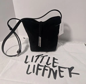 NWT Little Liffner Penne Mini Bucket Shoulder Strap Black Suede MSRP $550 - Picture 1 of 7