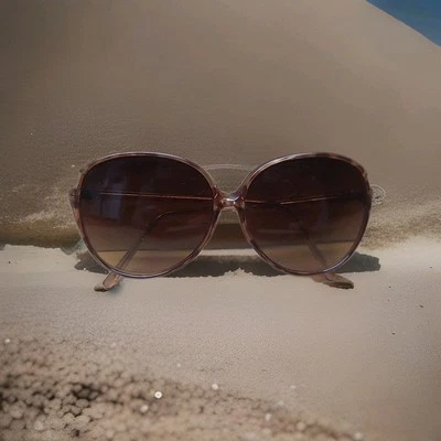 Vintage 70s Translucent Faux Tortoise Oversized Butterfly Sunglasses Frames Boho - Image 1 of 4