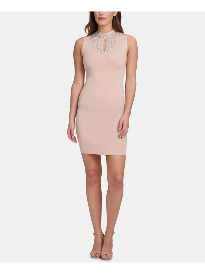 Marciano Womens Beige Embellished Mini Party Bodycon Dress M BHFO 5005