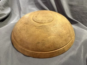 Antiguo cuenco de masa de madera torneado Country Primitive - Imagen 1 de 18