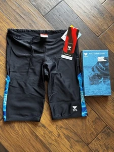 NEW Mens Nero Splice Jammer 32 TYR Competition Swim Performance Shorts USA - Picture 1 of 7
