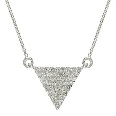 Silverly Collana Argento 925 Triangolo con Zirconi Cubici Geometrica - Immagine 1 di 4