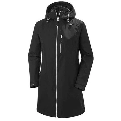 Helly Hansen Women's Long Belfast  Jacket Wind/Waterproof Size 5XL Black Coat - Image 1 of 4