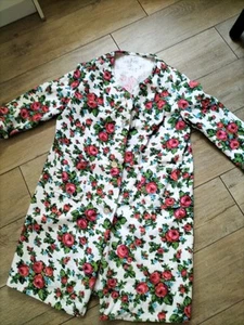 Bademantel Frottee 44Retro 60erJahre Rosendruck Fasching - Bild 1 von 4