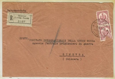 Libia Cubierta registrada 1956 de 'Trípoli' a Ginebra Suiza con 40m en pai Foto 1 de 2