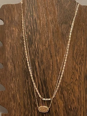 Kendra Scott Elisa Multi Strand Rose Gold Pendant Necklace In Rose Gold Drusy - Image 1 of 4