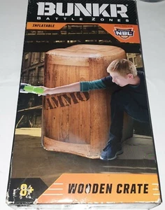 Bunkr Battle Zones - Inflatable Wooden Crate - Used but in Box - NBL / Blaster - Picture 1 of 6