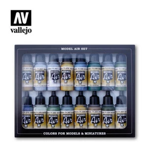 PINTURA AERÓGRAFO - VALLEJO MODELO AIR SEGUNDA GUERRA MUNDIAL JUEGO AVIÓN BRITÁNICO - BOTELLAS 16 x 17ml - Imagen 1 de 1