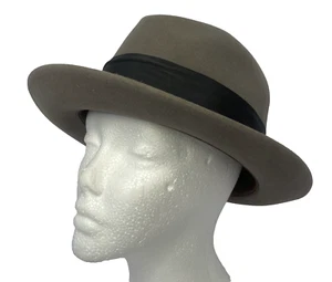 Vintage Wormser Royal Luxus Filz Fedora Hut grau schwarz Gürtel Retro Kappe - 7 1/8 - Bild 1 von 16