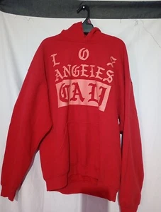 Felpa Los Angeles California Cali taglia Large rossa Gildan felpa con cappuccio street wear  - Foto 1 di 9