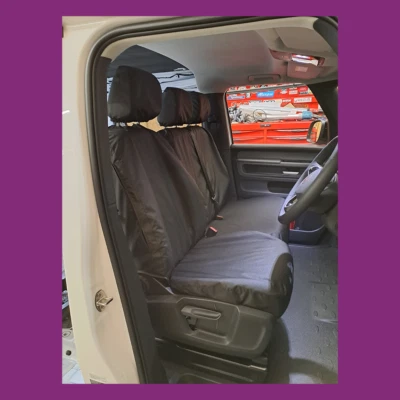 VW Volkswagen ID. Fundas de 3 asientos delanteras a medida impermeables negras cargo Buzz 2022+ Foto 1 de 2