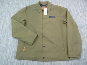 Superdry Jacket Mens Extra Large XL Chore Brown Coach Snap Buttons New With Tags - Picture 1 of 15