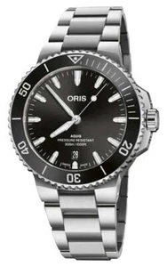 Oris Aquis Date Automatic Steel Black Dial Divers Mens Watch 733 7787 4154-MB - Picture 1 of 5