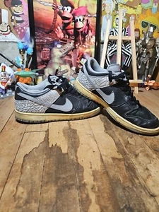 Nike Dunk Low CL Black Cement Size 10 304714 905 Has Cracking - Picture 1 of 10