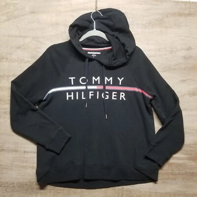Tommy Hilfiger Sudadera Deportiva Mujer Talla M Sudadera con Capucha Negra Foto 1 de 4