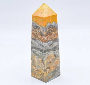 Obelisco diaspro bombo 3,6" 125g pietra preziosa lucida cristallo minerale Indonesia - Foto 1 di 5