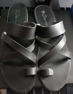 Shoe Land Damen UNYQ flache Sandalen, weiß, Größe 7,0 - Bild 1 von 14