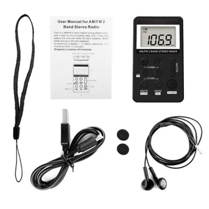 Portable LCD Digital Screen Display Pocket FM Walkman Radio With Earphone - Picture 1 of 12