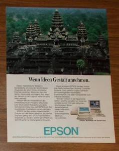 Seltene Werbung EPSON Personal Computer Laptops Drucker #2 1988 - Picture 1 of 1
