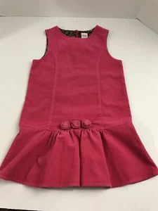 GYMBOREE DRESS PINK BRUSHED COTTON JUMPER WITH LEOPARD TRIM SIZE 6 - Picture 1 of 6