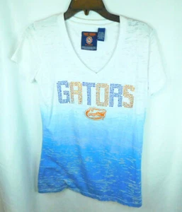 Three Square Embellished Gators T-Shirt Damen Gr. XL blau-weiß - Bild 1 von 4