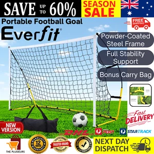 Soccer Football Goal Net Kids Portable Outdoor Training Sports Steel Frame XL AU - Picture 1 of 13