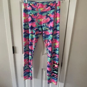 Justice Juniors Neon Multicolor Dance Yoga Pants Leggings Size 20 Excellent - Picture 1 of 11