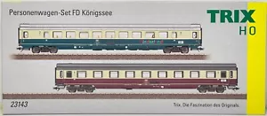 Trix H0 23143 Juego de vagones de pasajeros FD Königssee 2 piezas DB Ep.III NUEVO & EMBALAJE ORIGINAL - Imagen 1 de 11