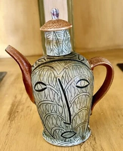 Matthew Metz Hand Thrown Pottery Teapot With Face - Picture 1 of 18