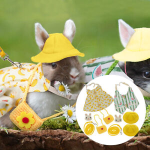  2 Sets Cotton Pet Rabbit Clothes Princess Apparel Summer Mini Dresses