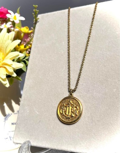 Collana con moneta Christian Dior vecc logoema emb