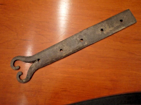 Nice French 18th-19th antique Wrought Iron Pintle Hinge probably shutters 16.5" Cover