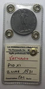 *TRIU* CITTÀ DEL VATICANO PIO XI 2 LIRE 1931 FDC ACCIAIO - Picture 1 of 2