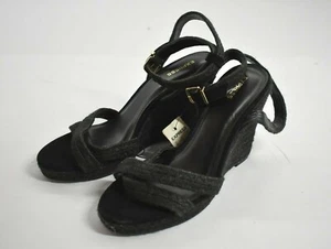 Express Womens Black Espadrille Wedge Heel Strappy Open Toe Ankle Strap NWT 9 - Picture 1 of 8