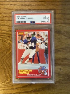 1989 Score #211 Thurman Thomas RC Rookie PSA 8 NM-MT - Picture 1 of 2