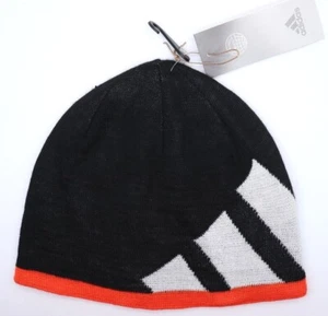 ADIDAS GOLF GRAPHIC SOFT KNIT REVERSIBLE BEANIE HAT - BLACK HC6235 -UNISEX - Picture 1 of 11