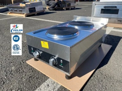 COOLER DEPOT NEW Commercial Electric Two Burner Hot Plate Stove Range Restaurant Use NSF