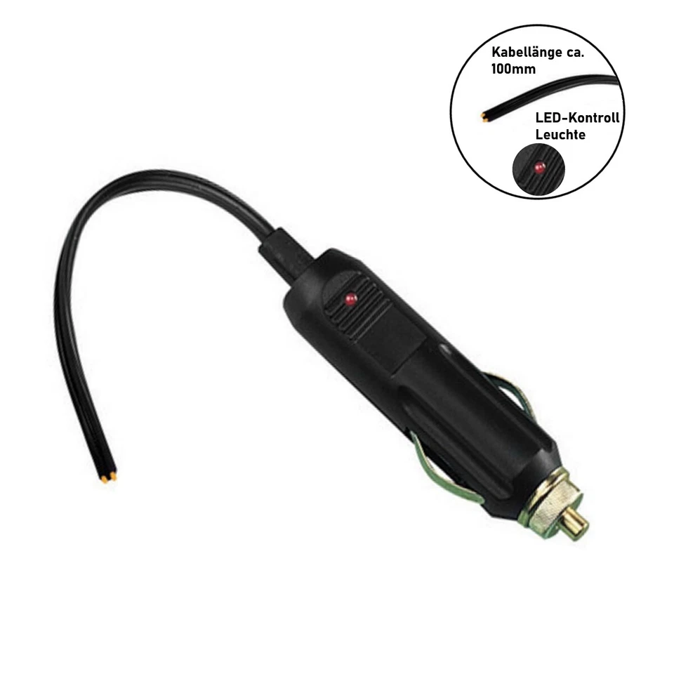 Zigarettenanzünder Universal Stecker 12V / 24V KFZ LKW Stecker Buchse mit Kabel - Bild 1 von 1