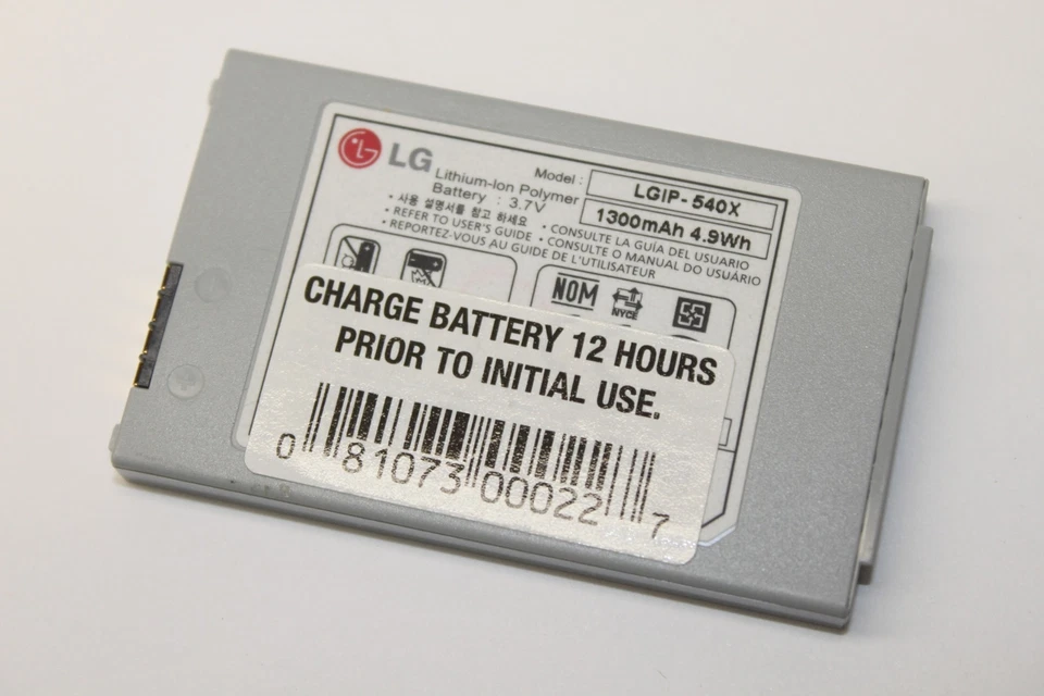 Batería de polímero de iones de litio de repuesto original LG LGIP-540X 3,7 V 1300 mAh para CT810 Foto 1 de 1