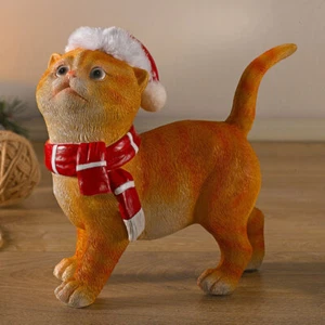 Weihnachtskätzchen rot mit Mütze, 21 cm, neu - Bild 1 von 1