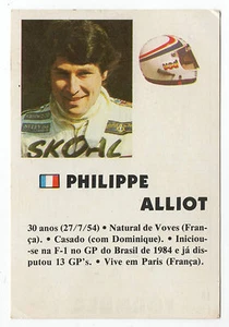 1985 Portugese Pocket Calendar F1  Skoal Bandits Team Driver Philippe Alliot - Picture 1 of 2