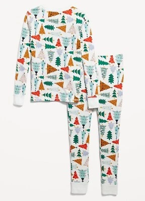 Old Navy Unisex O Christmas Tree Snug-Fit Printed Pajama Set Kid’s Small/6 NWT - Image 1 of 4
