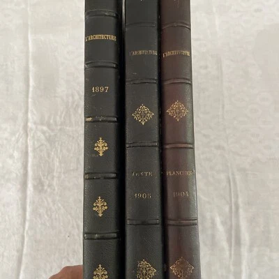 Lot de 3 revues de l'architecture 1897, 1904 Et 1905 En Bel État - Photo 1/4