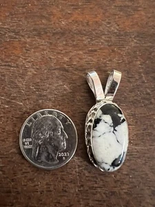 Native American Navajo Pendant Nice White Buffalo Turquoise Pendant WOW Zuni # Z - Picture 1 of 10