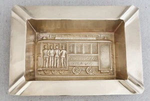 Large Vintage 1950s 1960s San Francisco Cable Car Brass Ashtray Catchall Dish 8" - Picture 1 of 6