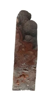 Schöner Druzy Crazy Lace Achat Turm Obelisk 150 Gramm mit Cluster oben. - Bild 1 von 6