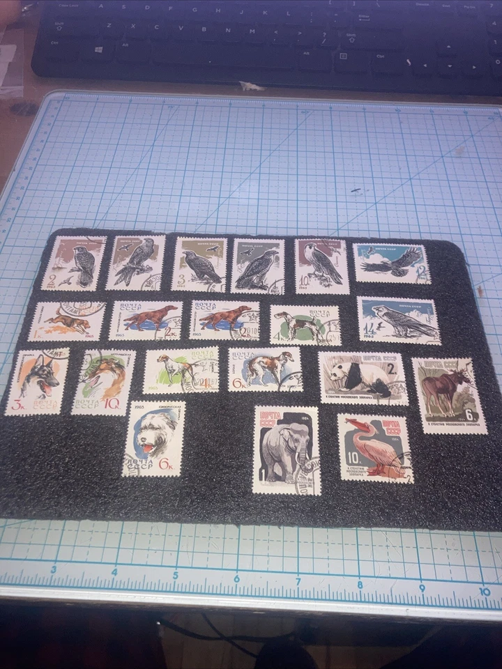 20 Vtg USSR Animals/Birds/Dogs Stamps 1964-1965. Cancelled/HR. $1 Ships. A DEAL! - Image 1 of 4