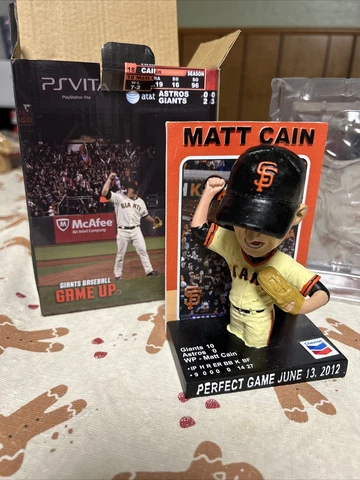 SF Giants Matt Cain Perfect Game Bobblehead SGA San Francisco. NIB Cover