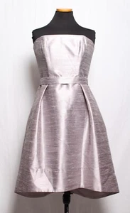 ALFRED SUNG D580 JUBILEE SILVER POCKETS COCKTAIL BRIDESMAID FORMAL GOWN DRESS 10 - Picture 1 of 4