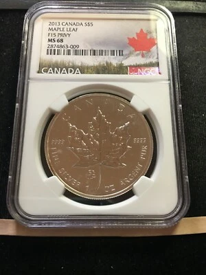 Canada Maple Leaf 2013 1 OZ $5 9999ag NGC**SP-68** Fab 15 caja privada16 Foto 1 de 4